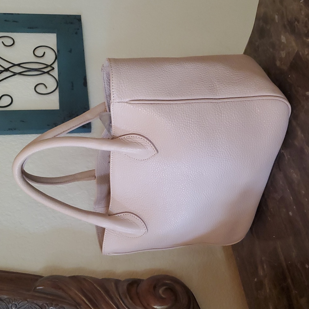 Mark & Graham Pale Blush Leather Tote - Picture 2 of 14